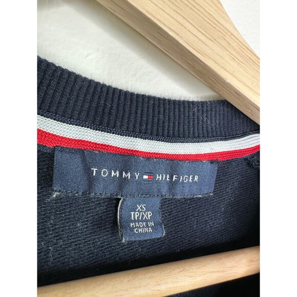 Tommy Hilfiger Blue Sequin Logo Crewneck Sweatshirt Women's Size X-Small XS - Picture 5 of 7